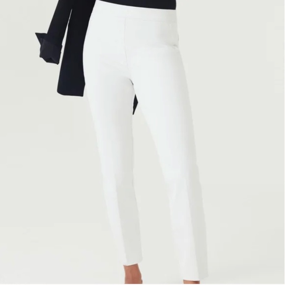 SPANX Slim Straight Pant in Classic White $148 L Tall - Picture 1 of 3